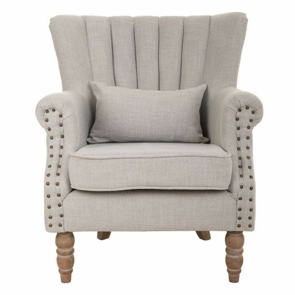 Armchair Alexandra House Living Light grey 59 x 87 x 73 cm Fashion