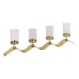 Candleholder Golden Stainless steel Crystal 83 x 9 x 25 cm Online now