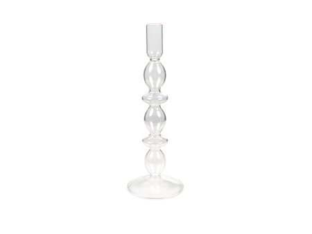 Candleholder Romimex Transparent Glass 9 x 27 x 9 cm on Sale