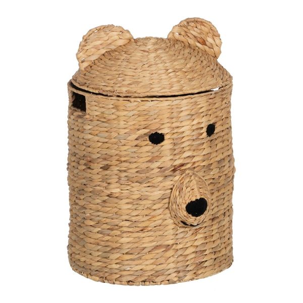 Basket Black Beige Natural Fibre 39 x 39 x 60 cm Hot on Sale