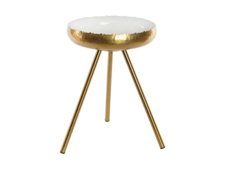 Side table DKD Home Decor Golden Aluminium White Lacquered (43 x 43 x 61 cm) Online