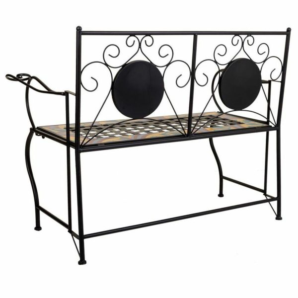 Bench Alexandra House Living Black Iron Tile 50 x 88 x 110 cm on Sale