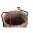 Basket set DKD Home Decor Natural Red Seagrass (2 pcs) (34 x 34 x 40 cm) Fashion