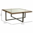 Centre Table Alexandra House Living Brown Iron Fir wood Tempered glass 99 x 40 x 99 cm on Sale