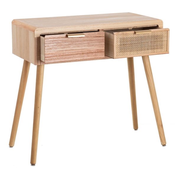 Console HONEY Natural Paolownia wood MDF Wood 80 x 40 x 78 cm Fashion