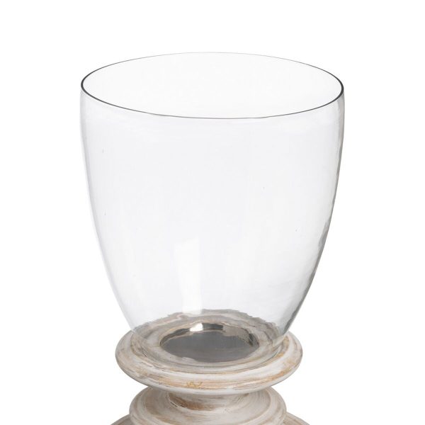 Candleholder White Wood Crystal 28 x 28 x 43 cm Discount