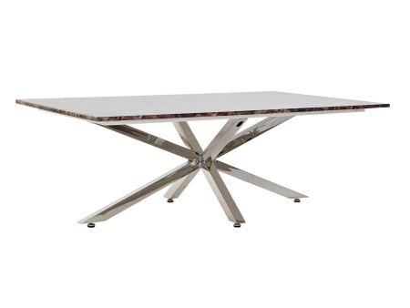 Centre Table DKD Home Decor Silver Marble Steel Plastic 130 x 80 x 45 cm For Discount