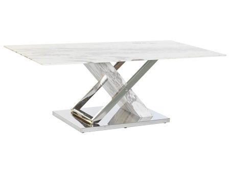 Centre Table DKD Home Decor White Silver Crystal Steel 120 x 60 x 42 cm Online Hot Sale