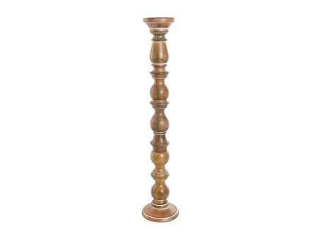 Candle Holder Home ESPRIT Brown Mango wood Natural Romantic 15 x 15 x 76 cm on Sale