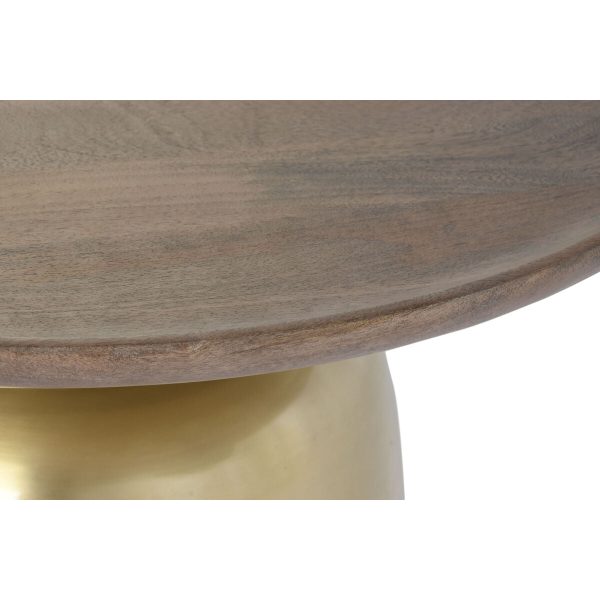 Centre Table DKD Home Decor Steel Mango wood (80 x 80 x 38 cm) Discount