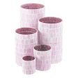 Candleholder Pink Crystal Cement 10 x 10 x 13 cm Sale