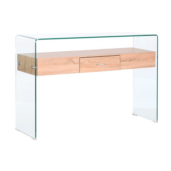 Console DKD Home Decor Transparent Light brown Crystal MDF Wood 120 x 35 x 80 cm For Cheap