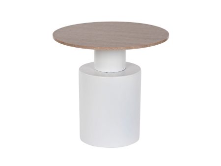 Side table Home ESPRIT White Natural Metal MDF Wood 55 x 55 x 52,5 cm Online now