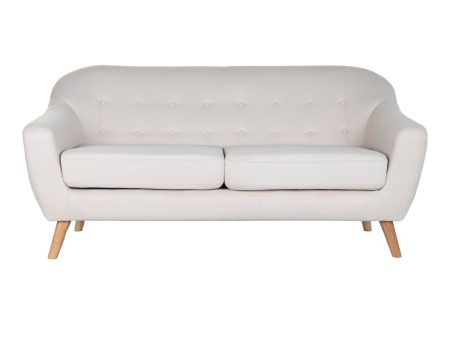 Sofa DKD Home Decor Natural Polyester Rubber wood Cream (172 x 82 x 82 cm) Online now