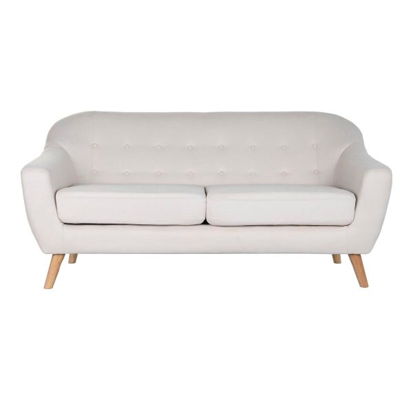 Sofa DKD Home Decor Natural Polyester Rubber wood Cream (172 x 82 x 82 cm) Online now