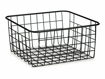 Basket Black Steel 22 x 12,7 x 28,5 cm (18 Units) Discount