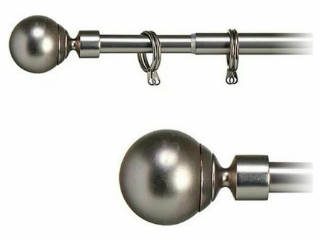 Curtain Bar Ball Extendable Silver Iron (5 x 181 x 5 cm) (12 Units) For Cheap