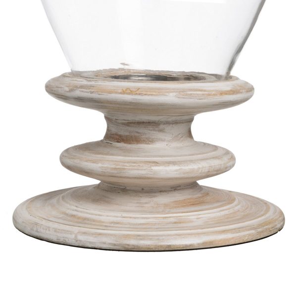 Candleholder White Wood Crystal 28 x 28 x 43 cm Discount