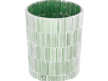 Candleholder Green Crystal Cement 10 x 10 x 13 cm Hot on Sale