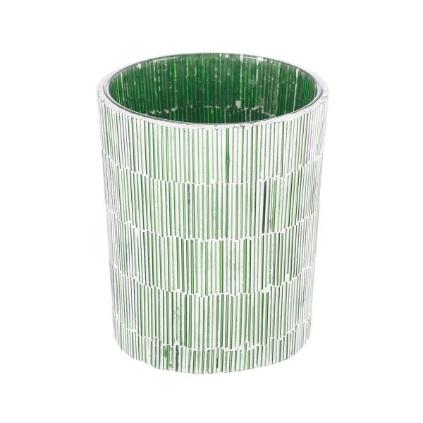 Candleholder Green Crystal Cement 10 x 10 x 13 cm Hot on Sale