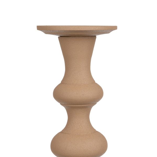 Candleholder 13 x 13 x 39,5 cm Beige Aluminium For Cheap