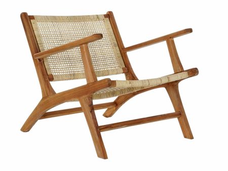 Armchair DKD Home Decor MB-182316 Natural Teak Light brown Rattan (69 x 78 x 68 cm) Fashion