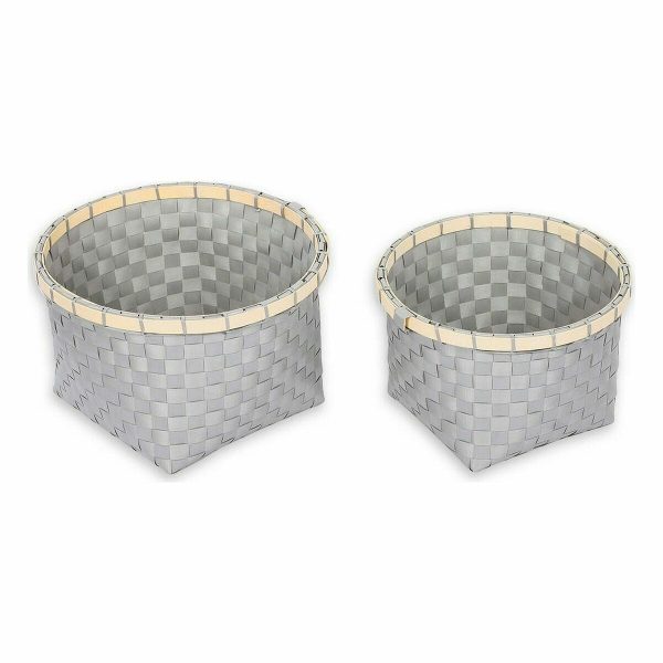 Basket set Confortime 2 Pieces Circular 26 x 26 x 17 cm (2 Pieces) (6 Units) Hot on Sale