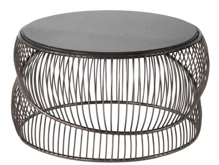 Centre Table Black Silver 90 x 90 x 48 cm on Sale