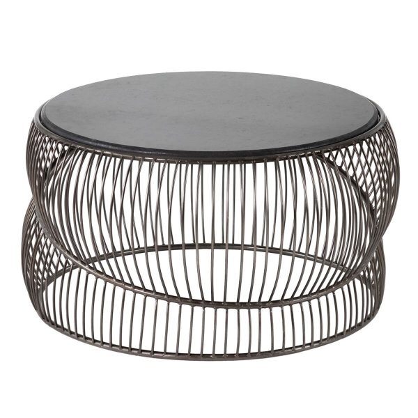 Centre Table Black Silver 90 x 90 x 48 cm on Sale