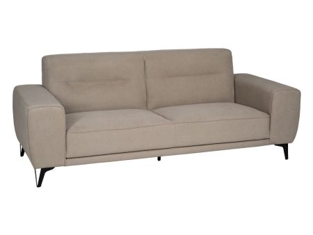 3-Seater Sofa Taupe Wood 220 x 87 x 85 cm Discount