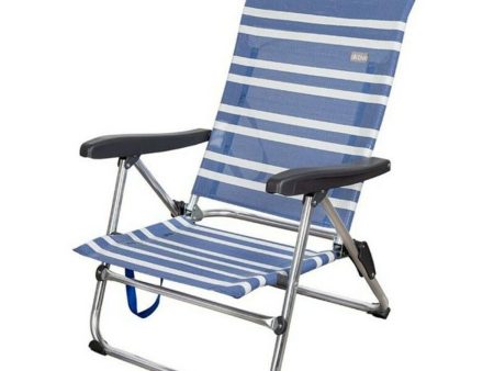 Beach Chair Aktive Blue White Aluminium (61 x 50 x 85 cm) (Refurbished B) Cheap