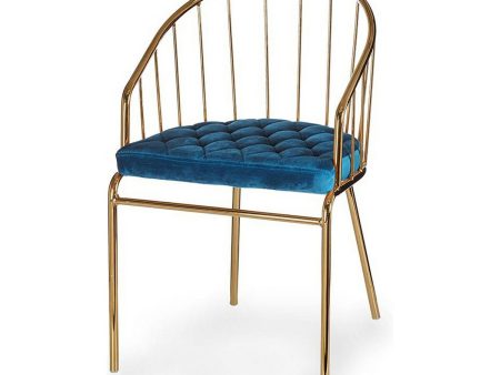 Chair Golden Blue Bars 51 x 81 x 52 cm Fashion