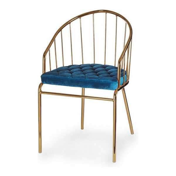 Chair Golden Blue Bars 51 x 81 x 52 cm Fashion