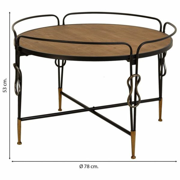 Centre Table Alexandra House Living Brown Metal Fir wood MDF Wood 78 x 53 x 78 cm For Cheap