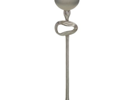 Candleholder Grey Silver Aluminium Crystal 11 x 11 x 56 cm on Sale