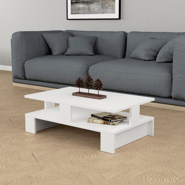 Centre Table Alexandra House Living White Wood MDP 80 x 28 x 50 cm Double height Online Hot Sale