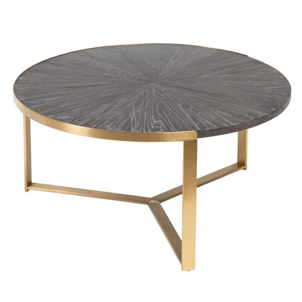 Centre Table Golden Dark brown 90 x 90 x 45 cm Online Hot Sale