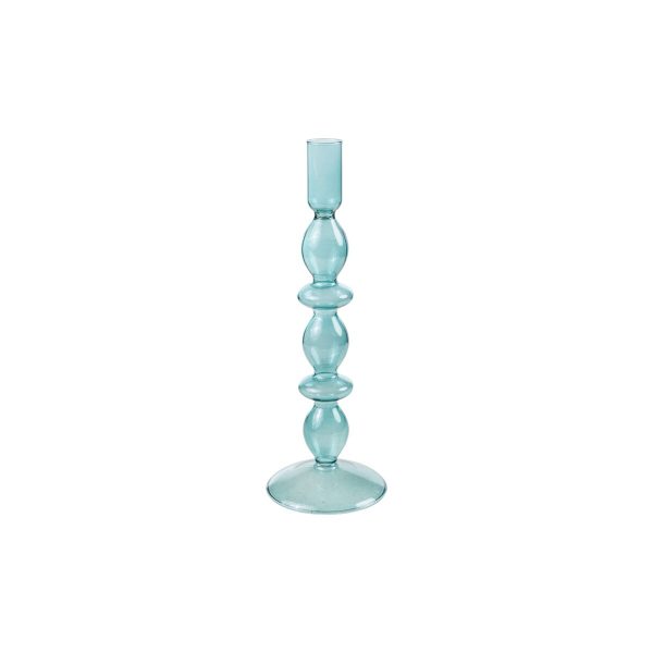 Candleholder Romimex Blue Glass 9 x 27 x 9 cm Online Sale