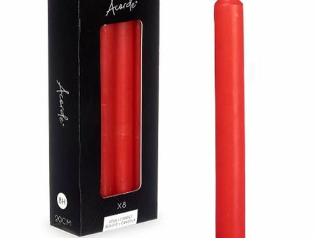 Candle Set Acorde 126-C-AR Red 2 x 2 x 20 cm (12 Units) For Discount