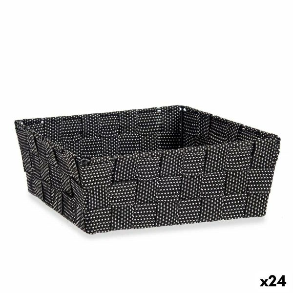 Basket Braiding Black Cloth 2,4 L 20 x 8 x 24 cm (24 Units) on Sale