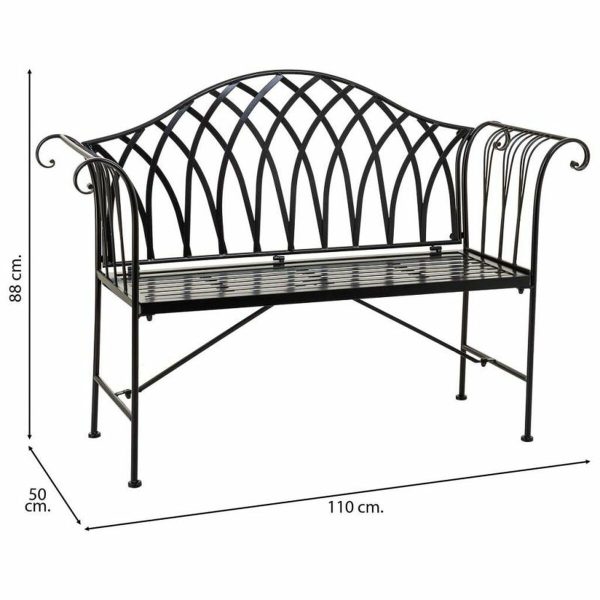 Bench Alexandra House Living Black Iron 50 x 88 x 110 cm Fashion