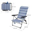 Beach Chair Aktive Blue White Aluminium (61 x 50 x 85 cm) (Refurbished B) Cheap