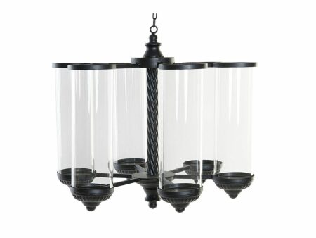 Candleholder DKD Home Decor Black Metal Crystal (53 x 53 x 52 cm) Discount