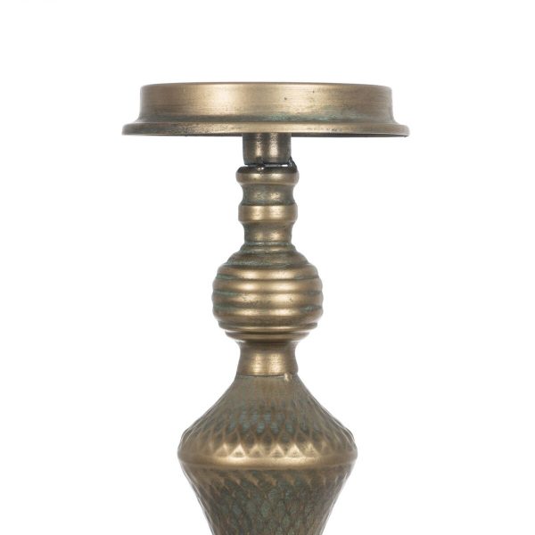 Candleholder Golden Iron 14 x 14 x 59 cm For Sale