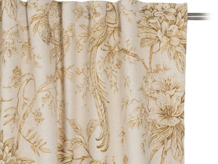 Curtain White Mustard Bird 140 x 270 cm Online Sale