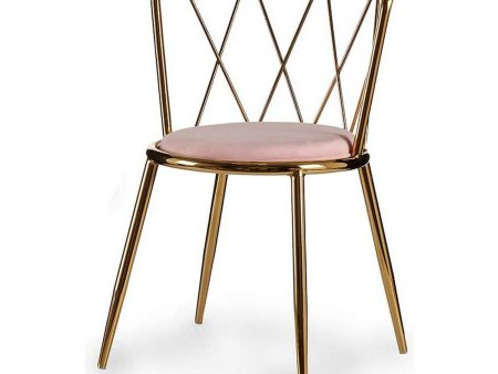 Chair Golden Pink Rhombus 50,5 x 73 x 51 cm Fashion