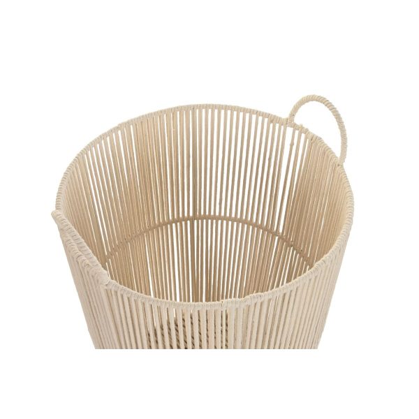 Basket set DKD Home Decor Beige Metal 42 x 42 x 51 cm 3 Pieces on Sale