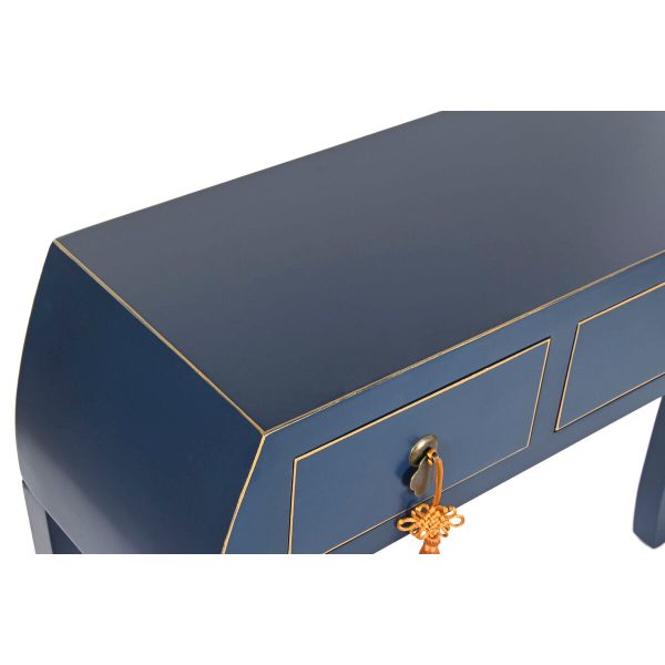 Console DKD Home Decor Blue Golden Fir MDF Wood 96 x 26 x 80 cm For Sale