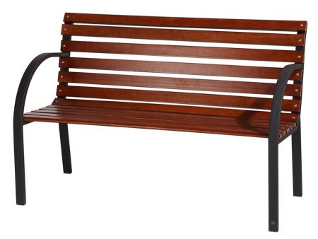 Bench 120 x 62 x 82 cm Wood Steel Walnut Garden Fashion