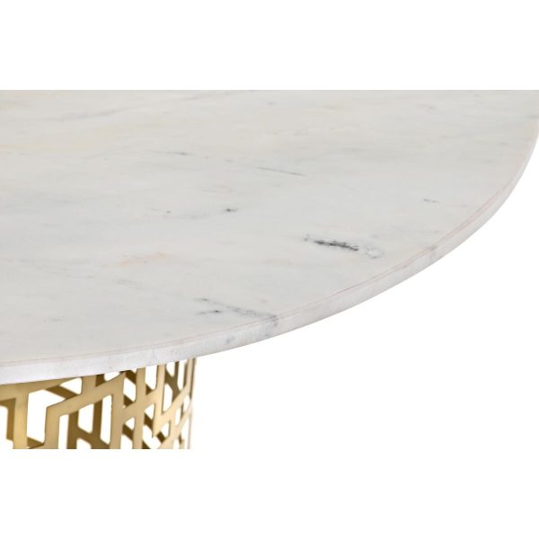 Centre Table DKD Home Decor White Golden Metal Marble 76 x 76 x 43 cm Fashion